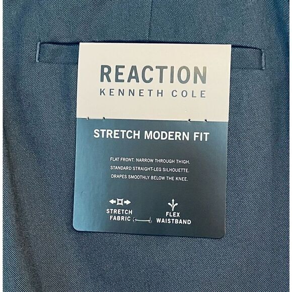 Kenneth Cole REACTION mens Stretch Modern-fit Flat-front dress pants - Picture 5 of 7